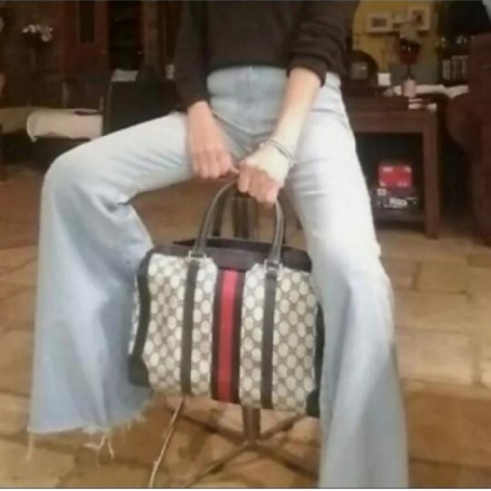 Authentic Vintage Gucci GG Monogram Supreme Sherry Web Ophidia Boston Doctor Bag - Picture 2 of 14